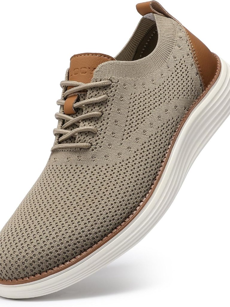 Men's Casual Lace-Up Oxfords Breathable Mesh Comfortable Business Walking Shoes